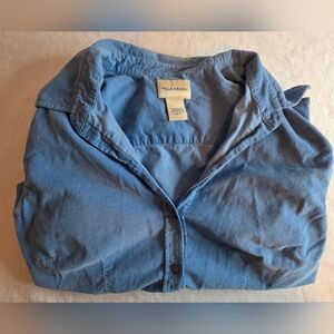 Falls Creek Blue Corduroy Button Up Shirt Women’s Size Large